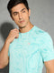 Men Jacquard Slim Fit Crew Neck T-shirt with DOUBLE COOL