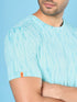 Men Jacquard Slim Fit Crew Neck T-shirt with DOUBLE COOL