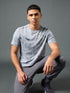 Men Jacquard Slim Fit Crew Neck T-shirt with DOUBLE COOL