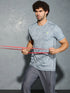 Men Jacquard Slim Fit Crew Neck T-shirt with DOUBLE COOL