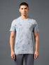 Men Jacquard Slim Fit Crew Neck T-shirt with DOUBLE COOL
