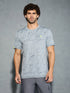 Men Jacquard Slim Fit Crew Neck T-shirt with DOUBLE COOL