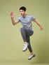 Men Jacquard Slim Fit Crew Neck T-shirt with DOUBLE COOL