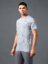 Men Jacquard Slim Fit Crew Neck T-shirt with DOUBLE COOL