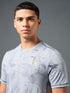 Men Jacquard Slim Fit Crew Neck T-shirt with DOUBLE COOL