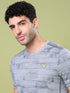 Men Jacquard Slim Fit Crew Neck T-shirt with DOUBLE COOL