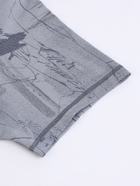 Men Jacquard Slim Fit Crew Neck T-shirt with DOUBLE COOL