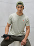 Men Jacquard Slim Fit Crew Neck T-shirt with DOUBLE COOL