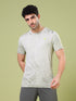 Men Jacquard Slim Fit Crew Neck T-shirt with DOUBLE COOL