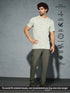 Men Jacquard Slim Fit Crew Neck T-shirt with DOUBLE COOL