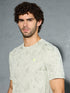 Men Jacquard Slim Fit Crew Neck T-shirt with DOUBLE COOL
