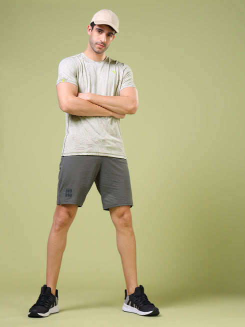 Men Jacquard Slim Fit Crew Neck T-shirt with DOUBLE COOL