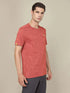 Men Jacquard Slim Fit Crew Neck T-shirt with DOUBLE COOL