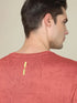 Men Jacquard Slim Fit Crew Neck T-shirt with DOUBLE COOL