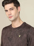 Men Jacquard Slim Fit Crew Neck T-shirt with DOUBLE COOL