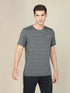 Men Jacquard Slim Fit Crew Neck T-shirt with DOUBLE COOL