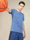 Men Jacquard Slim Fit Crew Neck T-shirt with DOUBLE COOL