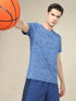 Men Jacquard Slim Fit Crew Neck T-shirt with DOUBLE COOL