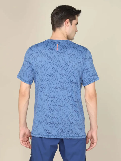 Men Jacquard Slim Fit Crew Neck T-shirt with DOUBLE COOL