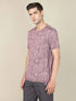 Men Jacquard Slim Fit Crew Neck T-shirt with DOUBLE COOL