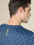 Men Jacquard Slim Fit Crew Neck T-shirt with DOUBLE COOL