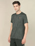 Men Jacquard Slim Fit Crew Neck T-shirt with DOUBLE COOL