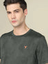 Men Jacquard Slim Fit Crew Neck T-shirt with DOUBLE COOL