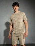 Men Jacquard Slim Fit Crew Neck T-shirt with DOUBLE COOL