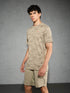 Men Jacquard Slim Fit Crew Neck T-shirt with DOUBLE COOL