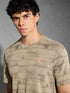 Men Jacquard Slim Fit Crew Neck T-shirt with DOUBLE COOL