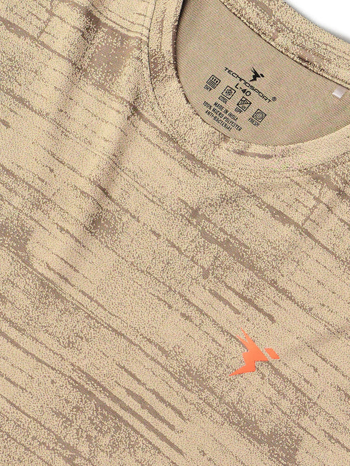 Men Jacquard Slim Fit Crew Neck T-shirt with DOUBLE COOL