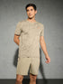 Men Jacquard Slim Fit Crew Neck T-shirt with DOUBLE COOL