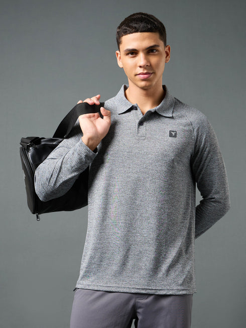 Men Solid Slim Fit Polo T-shirt with DOUBLE COOL
