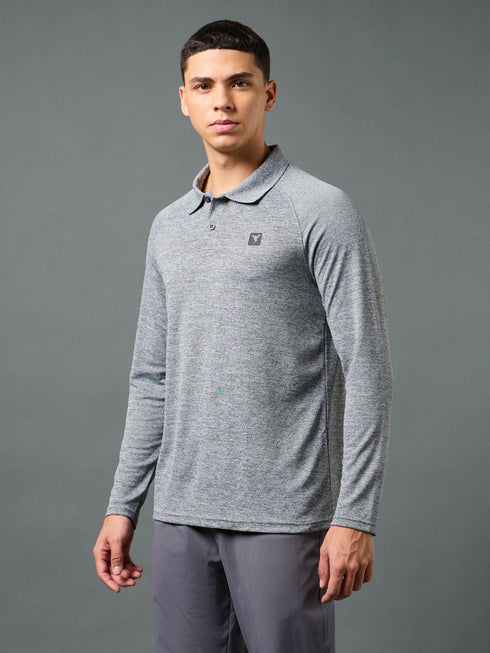 Men Solid Slim Fit Polo T-shirt with DOUBLE COOL