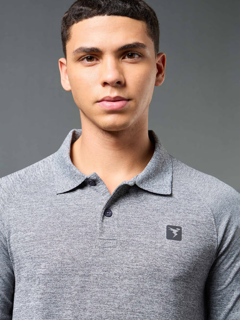 Men Solid Slim Fit Polo T-shirt with DOUBLE COOL