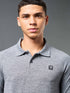 Men Solid Slim Fit Polo T-shirt with DOUBLE COOL
