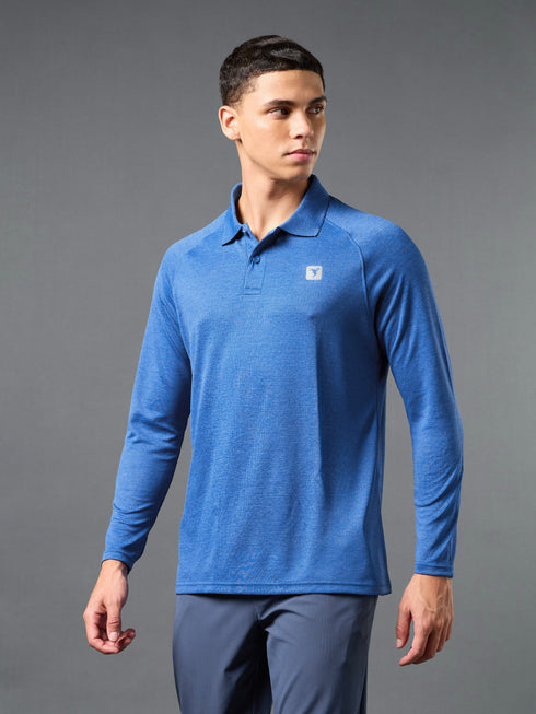 Men Solid Slim Fit Polo T-shirt with DOUBLE COOL
