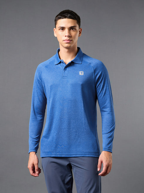 Men Solid Slim Fit Polo T-shirt with DOUBLE COOL