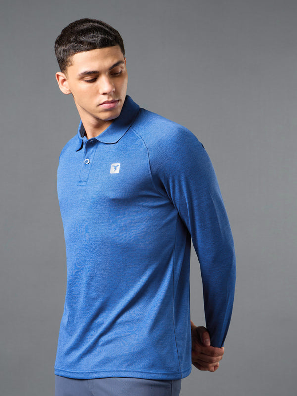 Men Solid Slim Fit Polo T-shirt with DOUBLE COOL