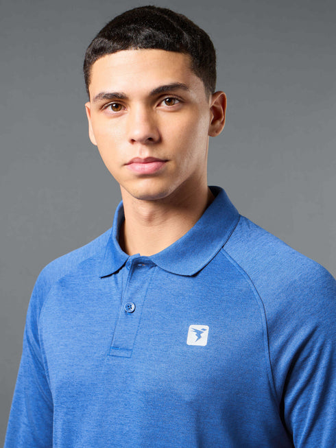 Men Solid Slim Fit Polo T-shirt with DOUBLE COOL