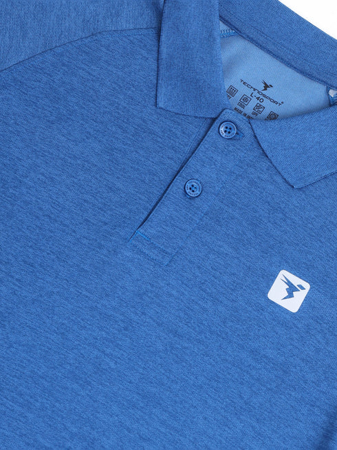 Men Solid Slim Fit Polo T-shirt with DOUBLE COOL