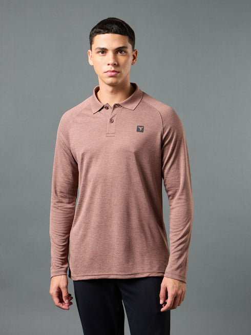 Men Solid Slim Fit Polo T-shirt with DOUBLE COOL