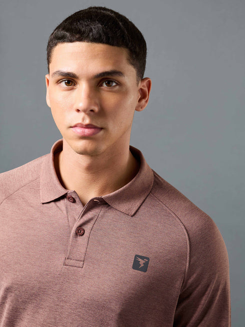 Men Solid Slim Fit Polo T-shirt with DOUBLE COOL