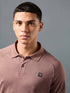 Men Solid Slim Fit Polo T-shirt with DOUBLE COOL