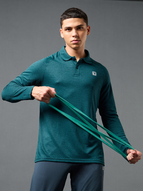 Men Solid Slim Fit Polo T-shirt with DOUBLE COOL
