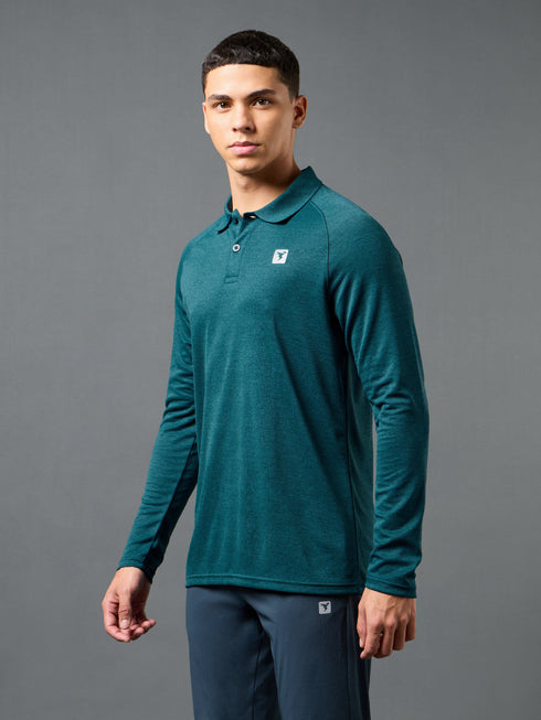 Men Solid Slim Fit Polo T-shirt with DOUBLE COOL