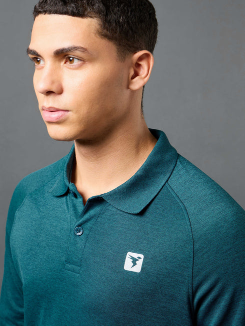Men Solid Slim Fit Polo T-shirt with DOUBLE COOL