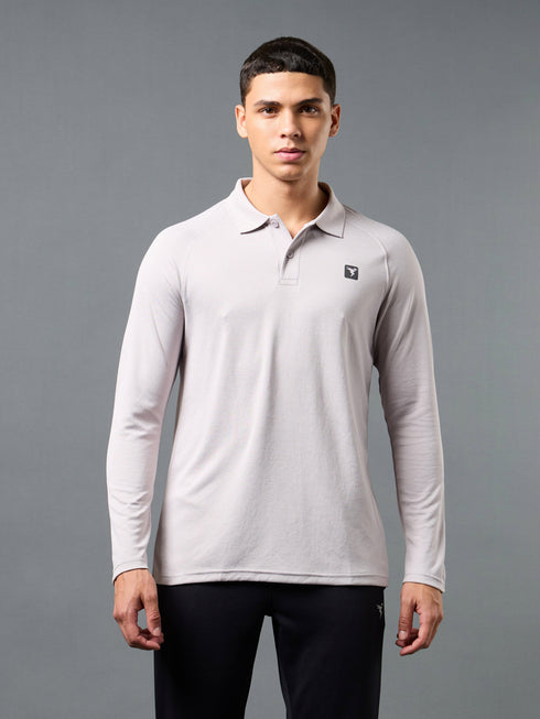 Men Solid Slim Fit Polo T-shirt with DOUBLE COOL