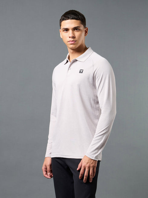 Men Solid Slim Fit Polo T-shirt with DOUBLE COOL