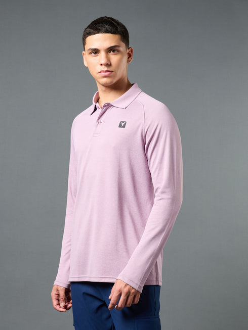 Men Solid Slim Fit Polo T-shirt with DOUBLE COOL